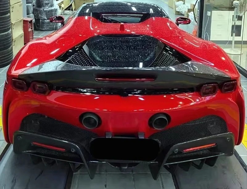 OEM Style Carbon Fiber Ducktail Rear Spoiler Body Kit for SF90 Dry Carbon Fiber Tail Wing Body Kit